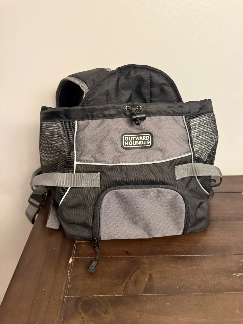 Outward Hound Black and Gray Pet Travel Backpack